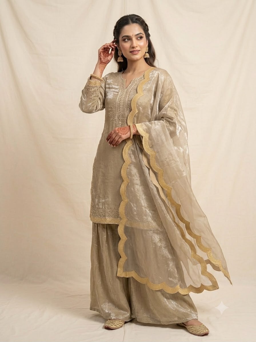 TOP , PLAZZO  WITH DUPATTA